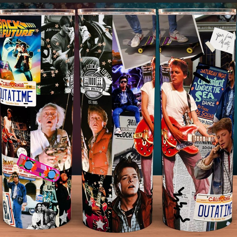 Back to the Future Marty McFly Collage Cup Mug Tumbler